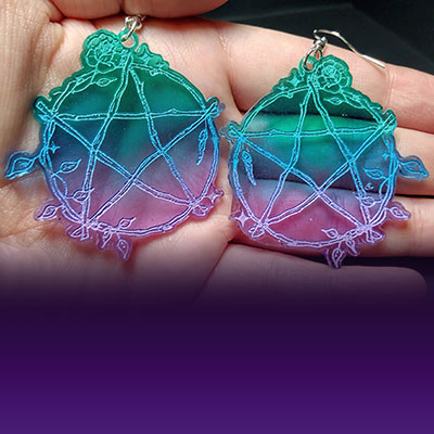 pentagram earrings